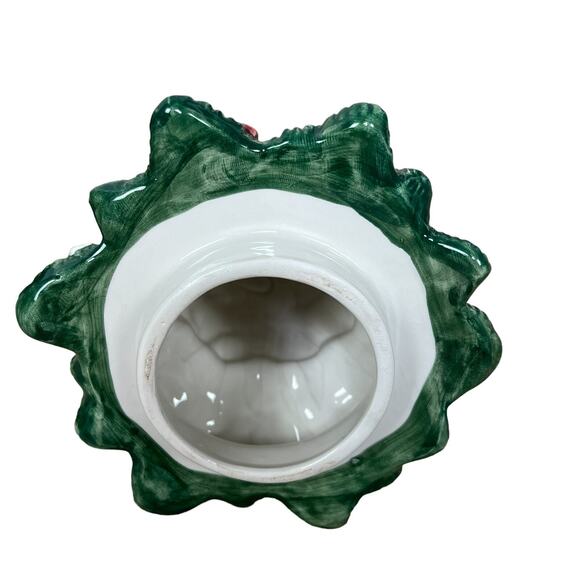 Fitz and Floyd Christmas Tree Teddy Bear Cookie Jar 13” 1991 Rare - Picture 8 of 9